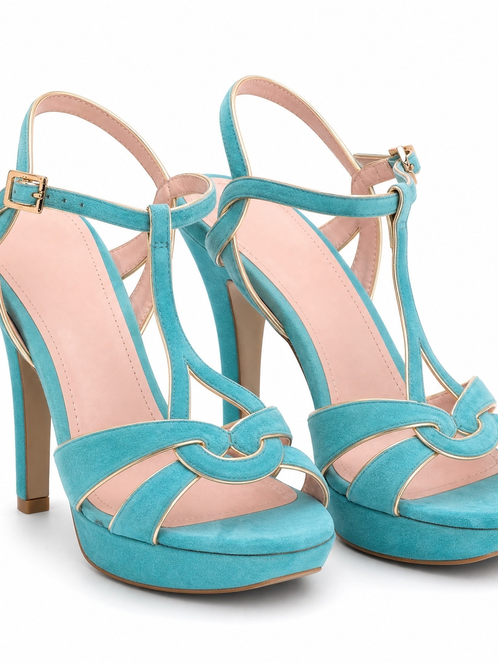 Vince Camuto Trinity Suede Platform Sandals- Tropic Teal Sz 8.5